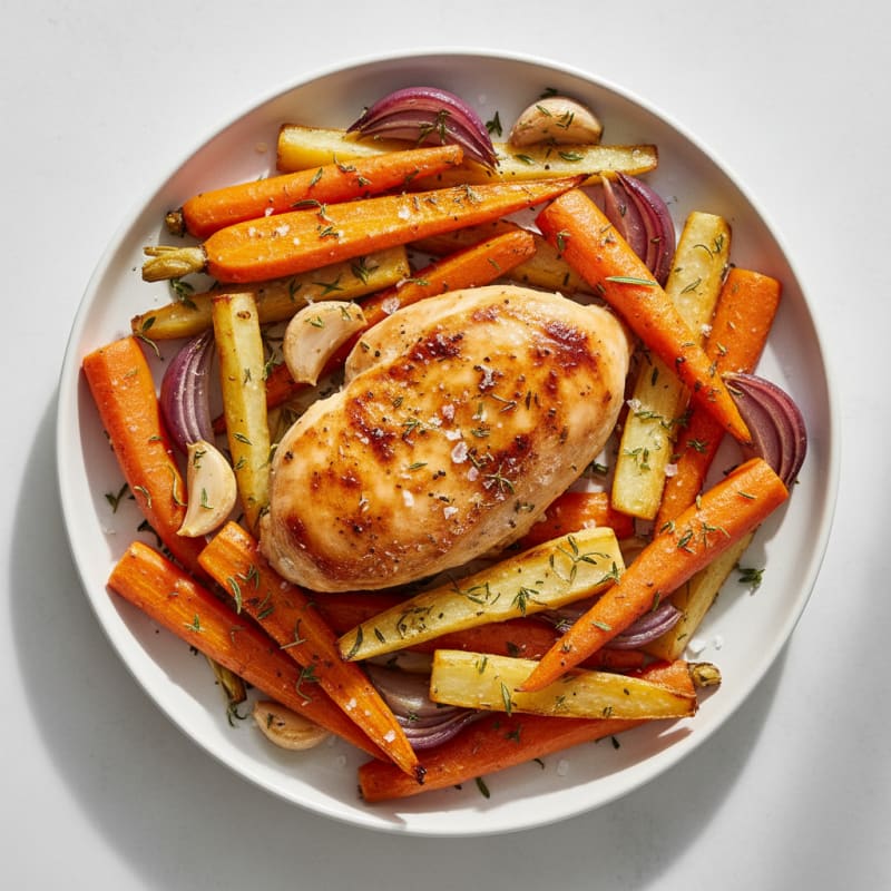 Tender Herb-Roasted Chicken with Root Vegetables