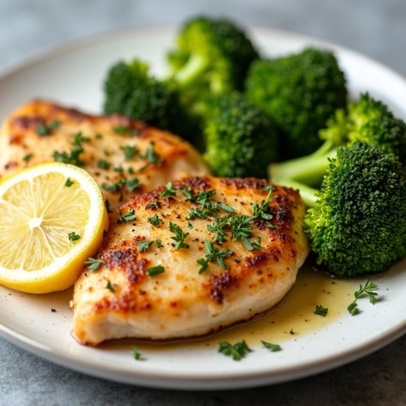 Lemon Herb Roasted Chicken with Crispy Roasted Broccoli