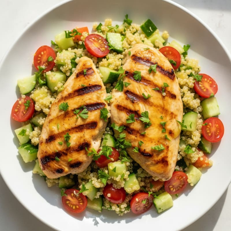 Grilled Chicken and Quinoa Salad with Lemon Vinaigrette