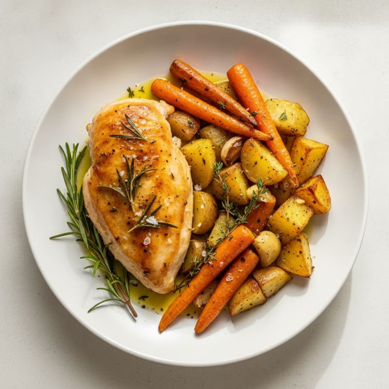 Lemon Herb Roasted Chicken with Root Vegetables
