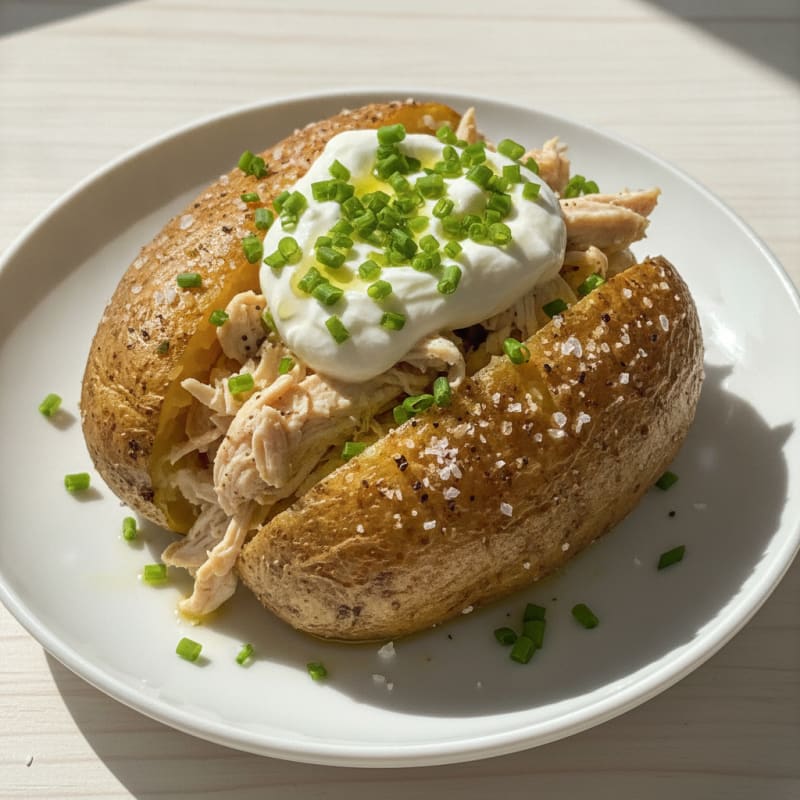 High-Protein Loaded Baked Potato with Chives