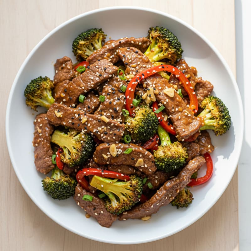 Tender Sesame Beef and Crispy Broccoli Stir-Fry