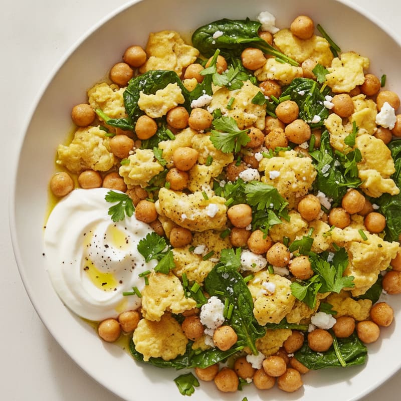 Chickpea and Egg Scramble with Herbs