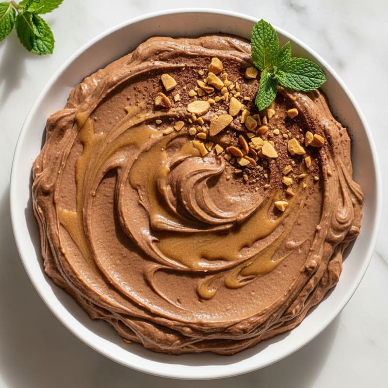 Silky Chocolate Protein Pudding with Almond Butter Swirl