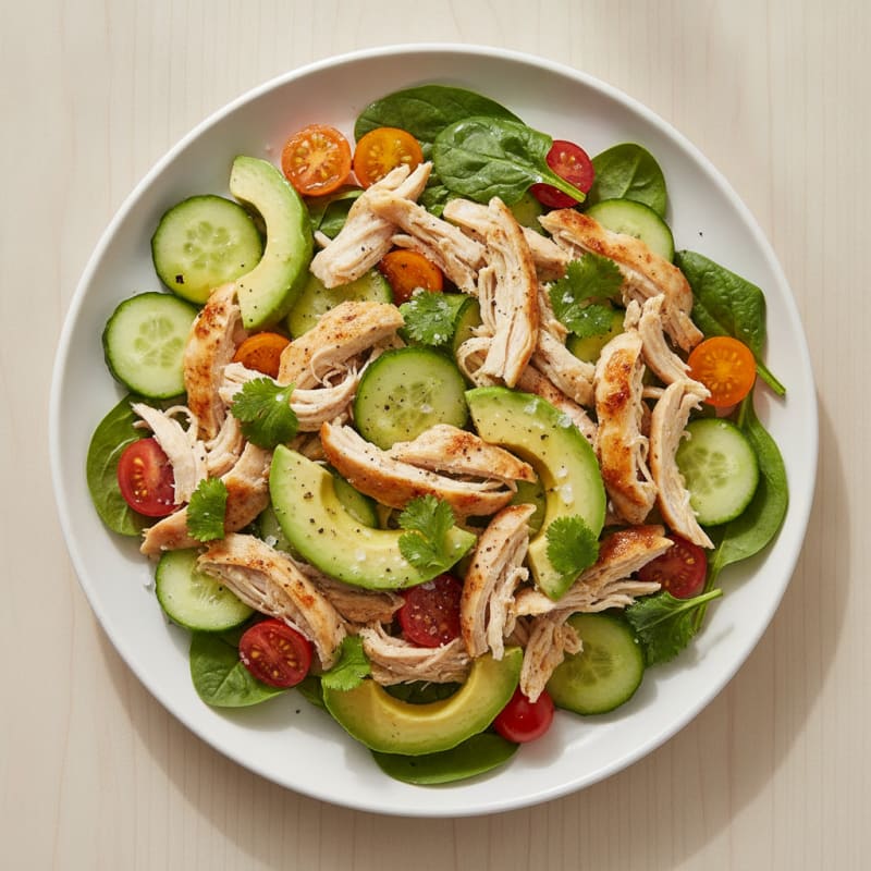 Shredded Chicken and Avocado Salad