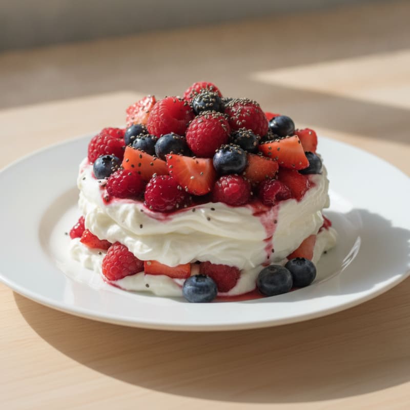 Greek Yogurt Protein Parfait with Mixed Berries