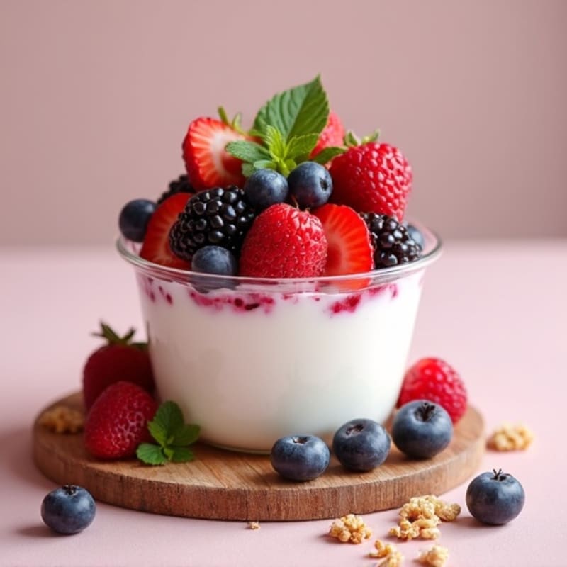 Creamy Greek Yogurt with Mixed Berries and Protein Crunch