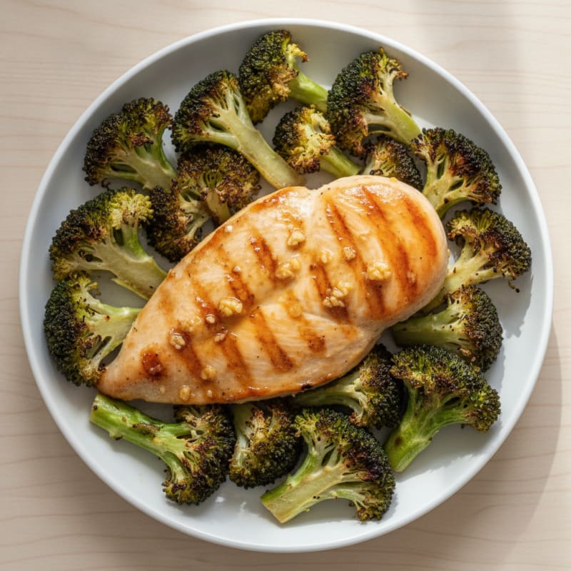 Citrus-Garlic Grilled Chicken Breast with Roasted Broccoli