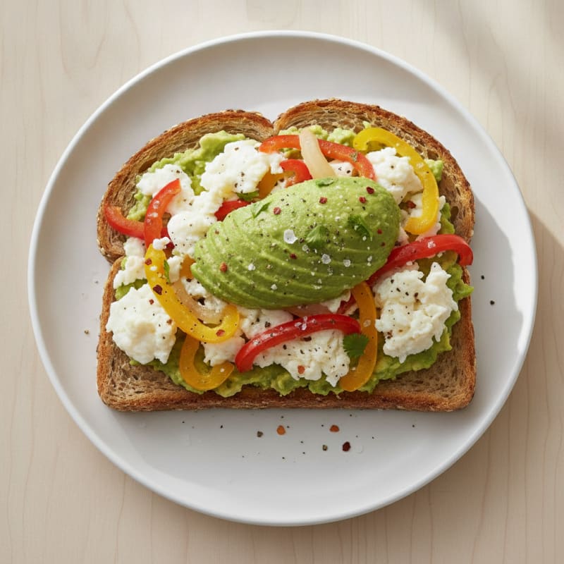 Bell Pepper and Onion Scramble with Avocado Toast