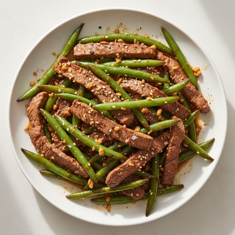 Tender Beef and Crispy Green Bean Stir-Fry