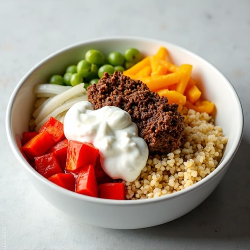 Seasoned Ground Beef Bowl with Special Sauce