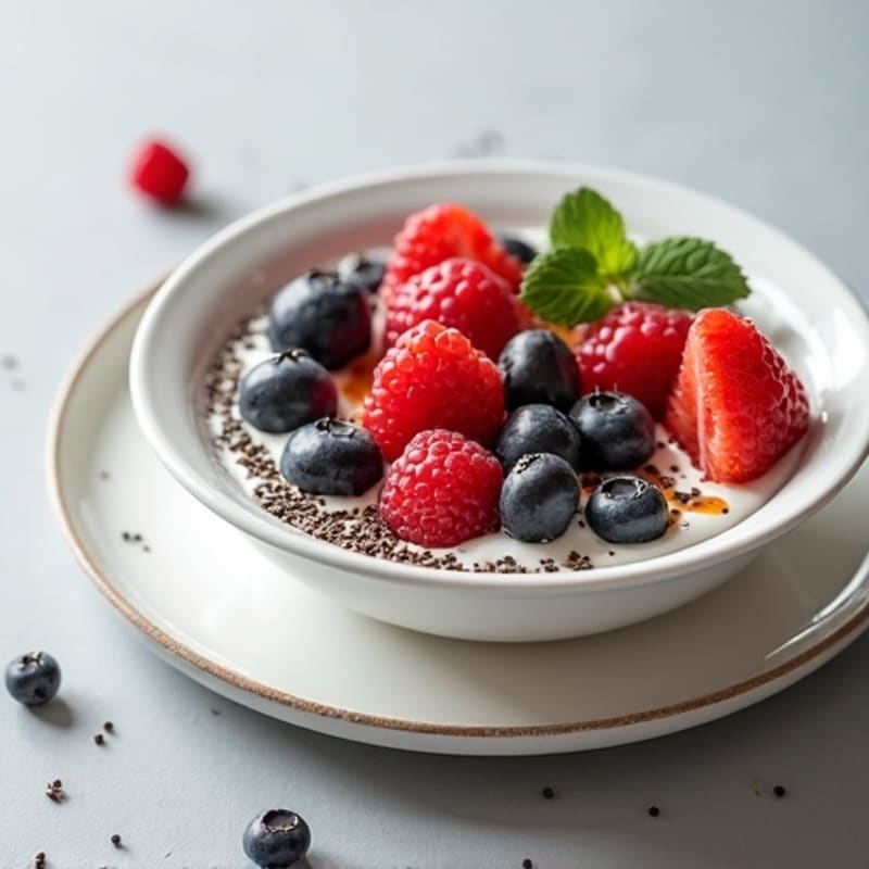 Creamy Greek Yogurt Bowl with Chia Seeds and Mixed Berries