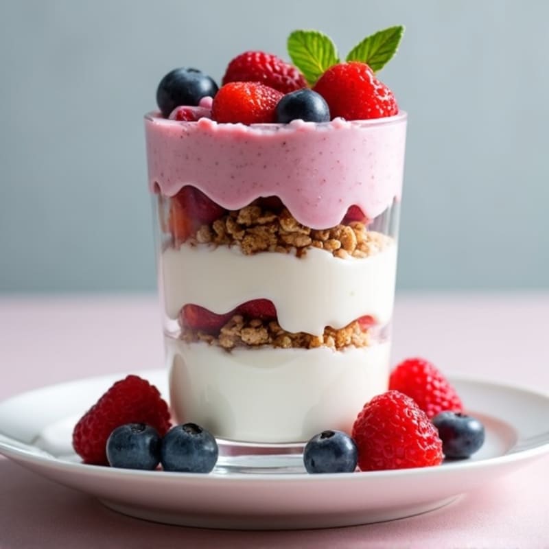 Greek Yogurt Protein Parfait with Mixed Berries