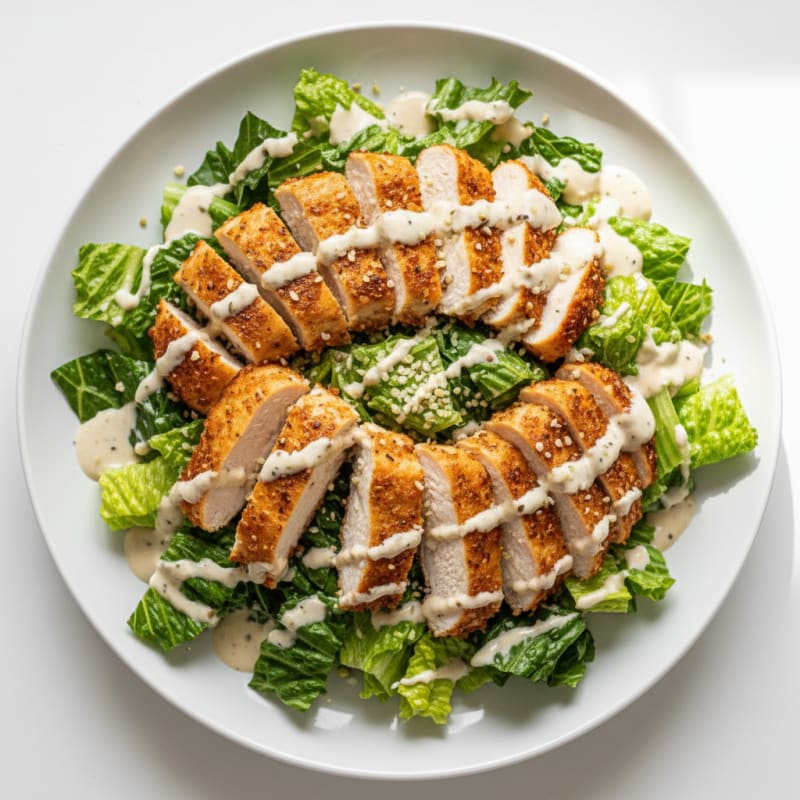 Crispy Chicken Caesar Salad with Zesty Dressing