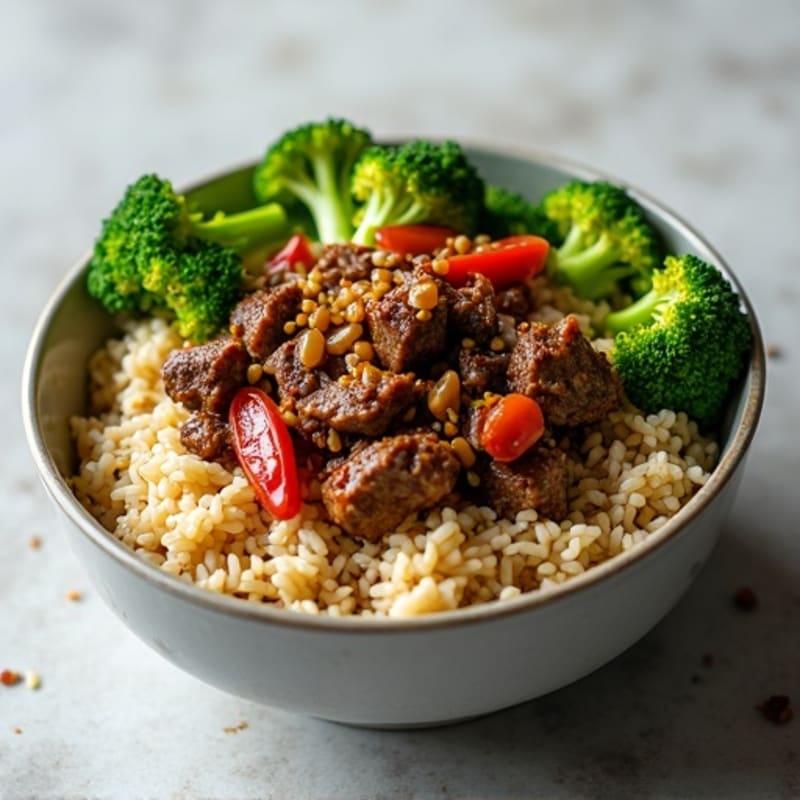 Ginger-Garlic Beef and Broccoli Rice Bowl