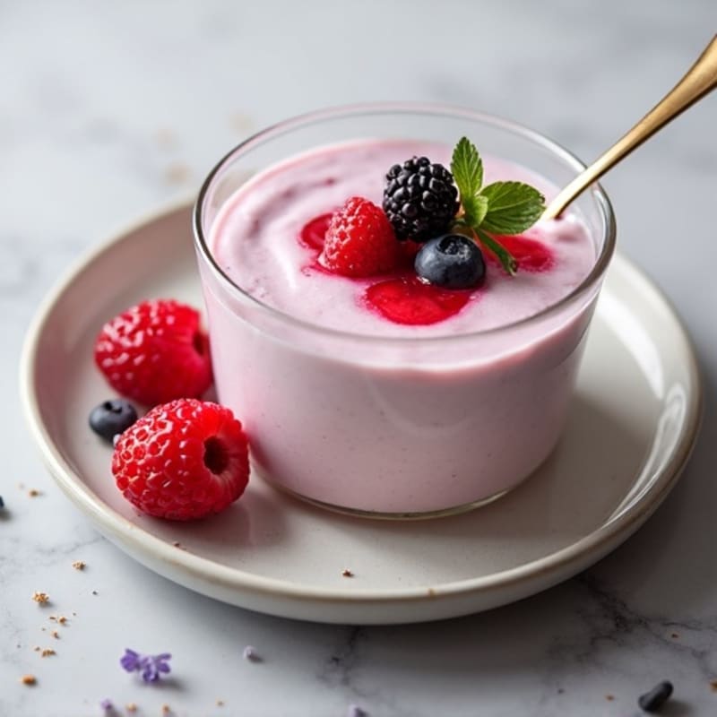 Silky Greek Yogurt Protein Mousse with Berries