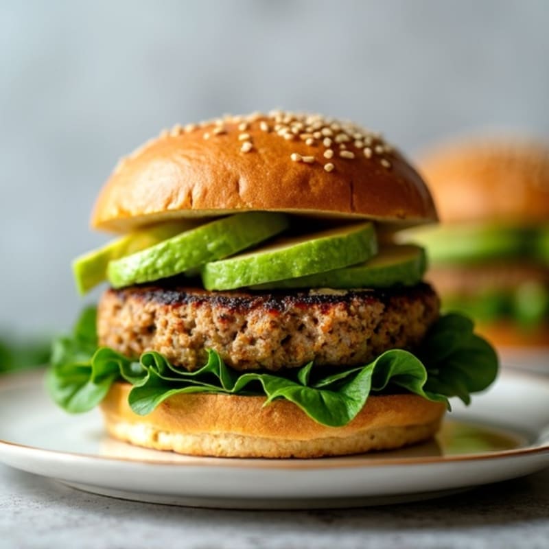 Lean Turkey Spinach Burger with Avocado