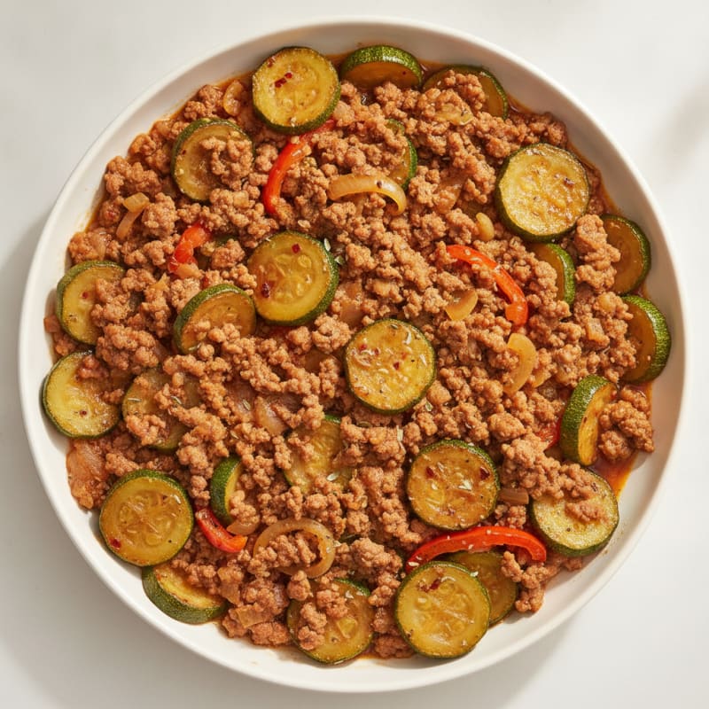 Savory Ground Beef and Zucchini Skillet