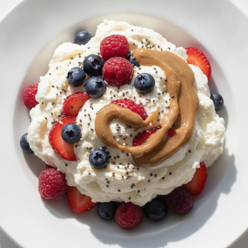 Greek Yogurt Protein Mousse with Mixed Berries