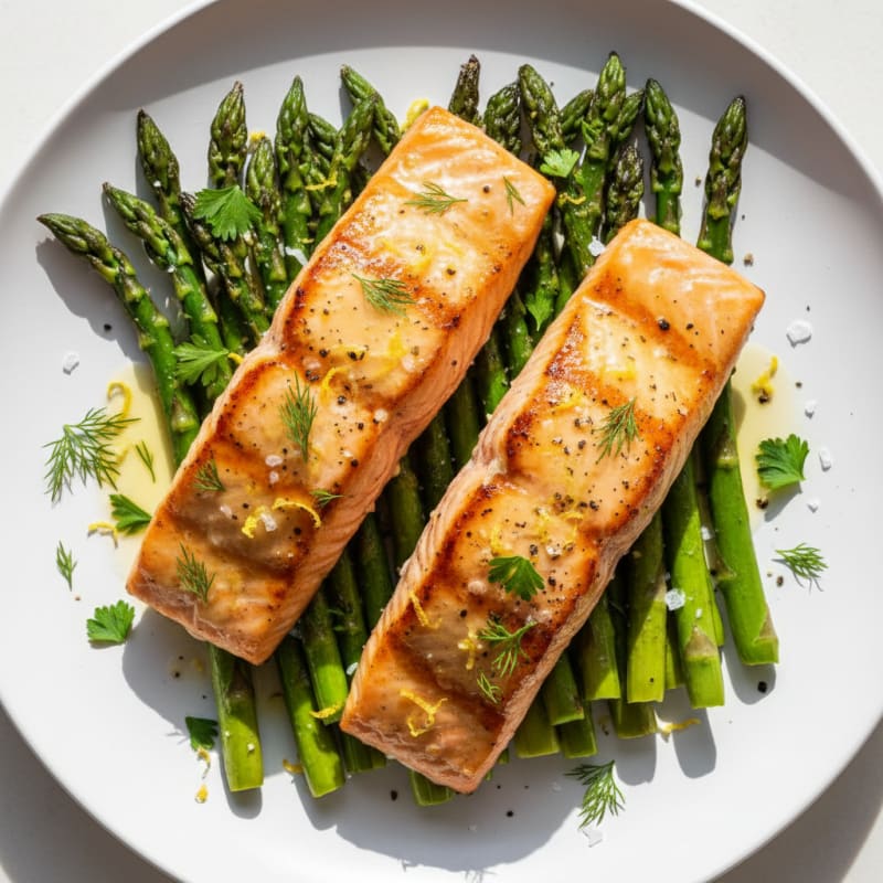 Lemon Herb Grilled Salmon with Asparagus