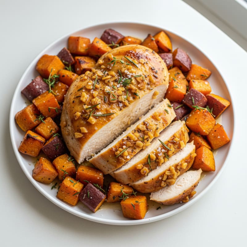 Garlic Herb Roasted Chicken with Root Vegetables