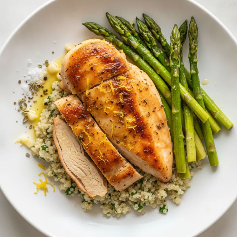 Lemon Herb Roasted Chicken with Asparagus