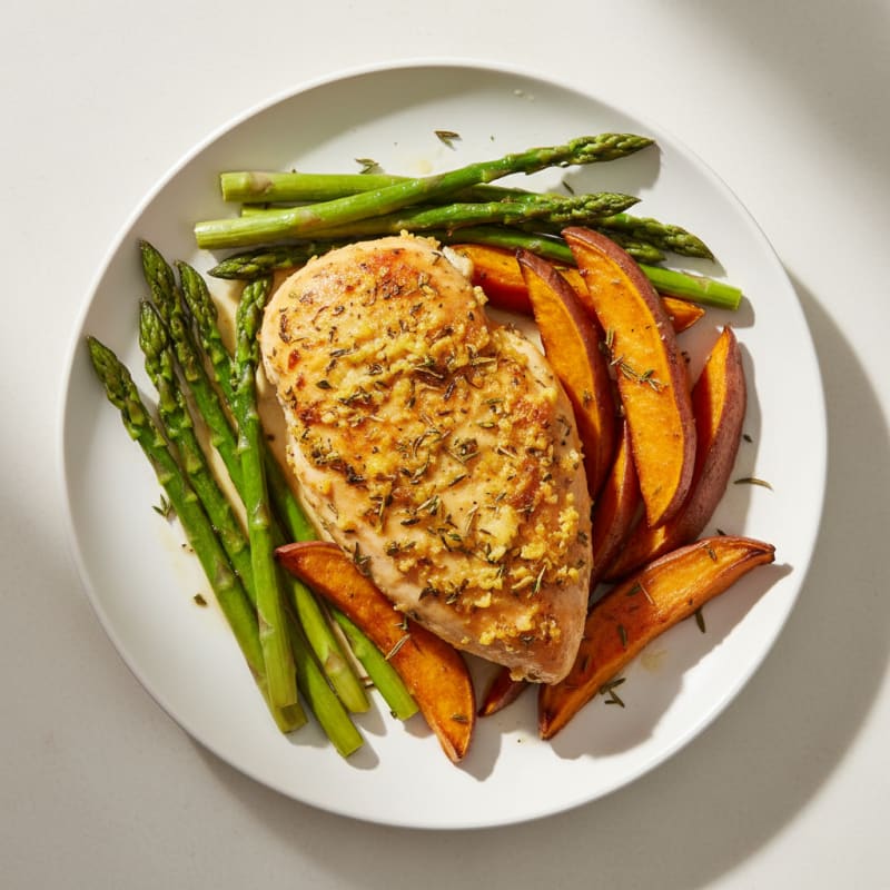 Zesty Lemon-Herb Roasted Chicken with Asparagus