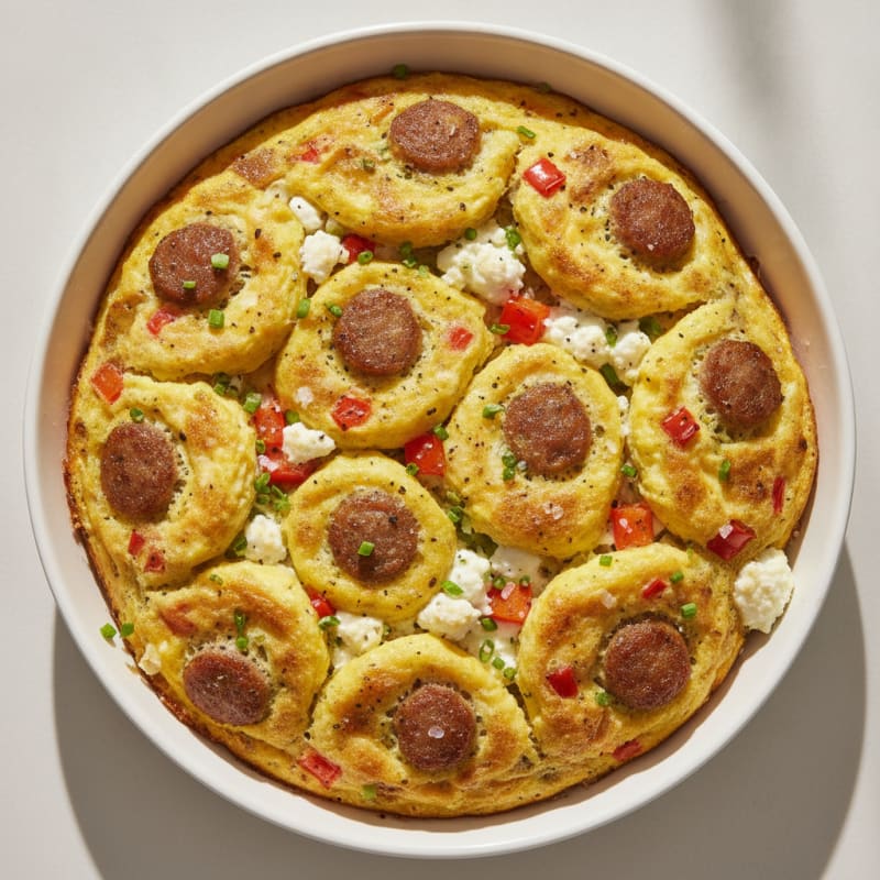 Chicken Sausage and Cottage Cheese Egg Bites