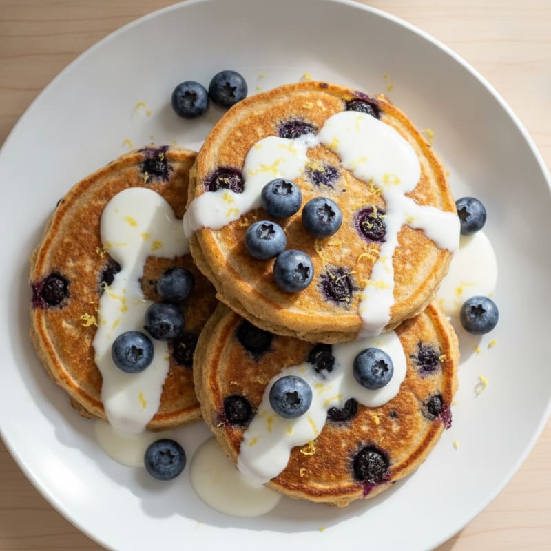 Blueberry Ricotta Pancakes with Lemon Zest