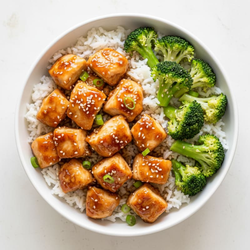 Crispy Honey-Garlic Chicken Bowls