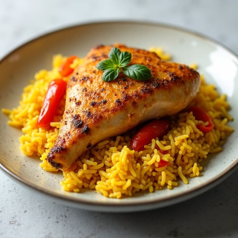 Saffron-Spiced Chicken and Yellow Rice Skillet