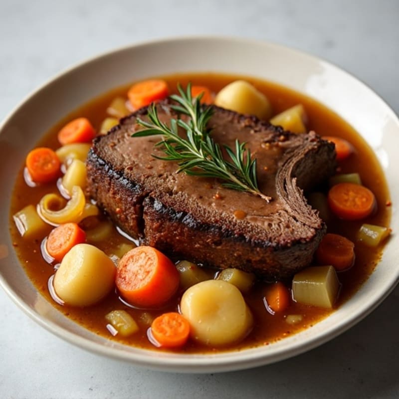 Tender Slow-Cooked Beef Pot Roast with Root Vegetables