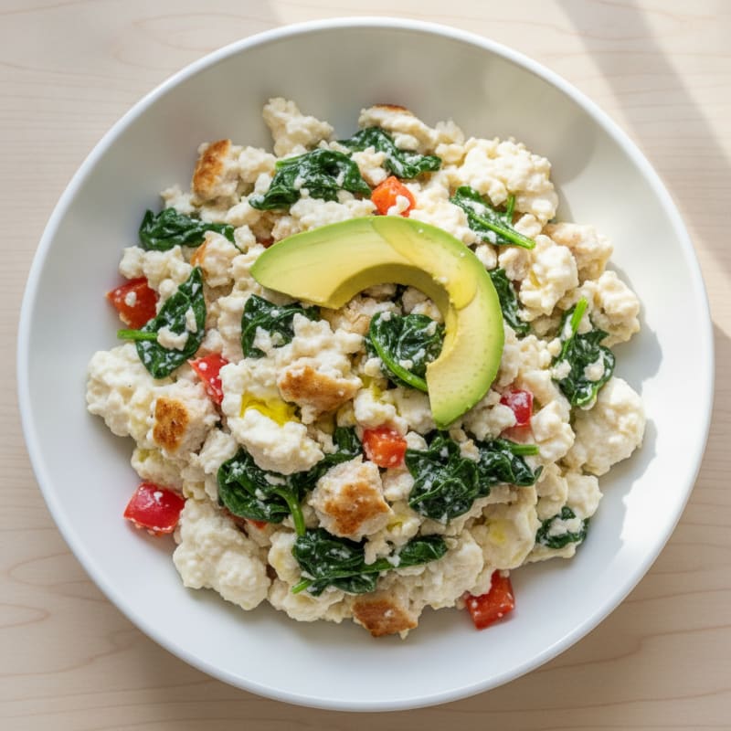 Egg White Scramble with Spinach and Turkey Breast