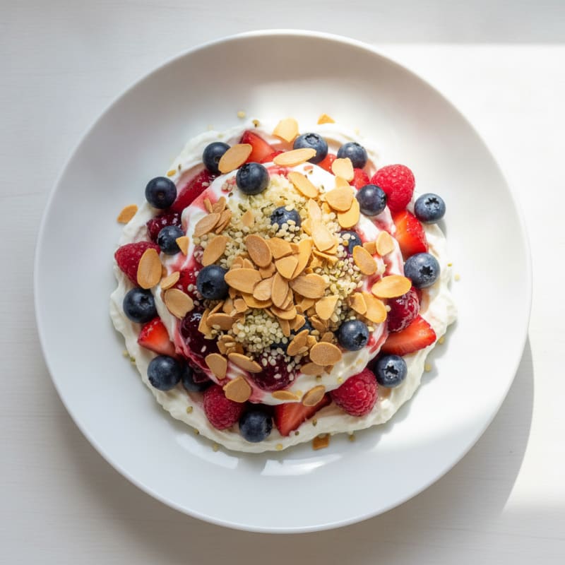 Greek Yogurt Protein Parfait with Mixed Berries