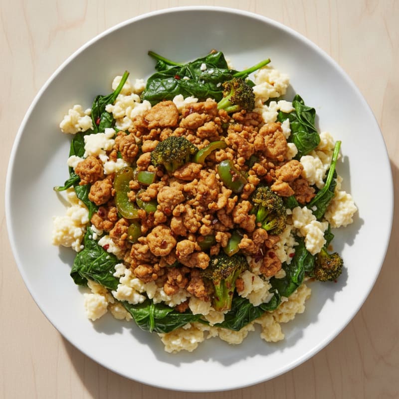 Asian Ground Turkey and Egg White Breakfast Bowl