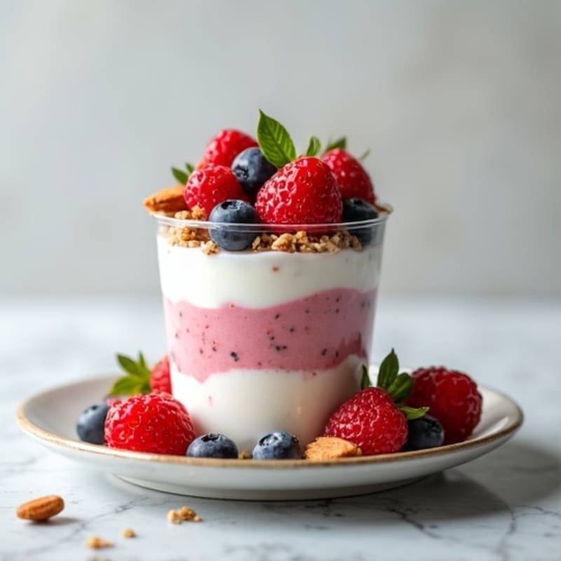 Creamy Greek Yogurt Parfait with Almond Butter and Mixed Berries