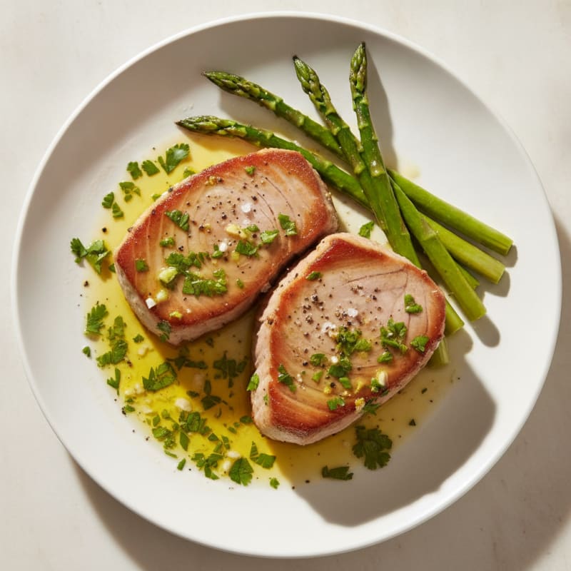 Pan-Seared Tuna with Lemon-Herb Sauce