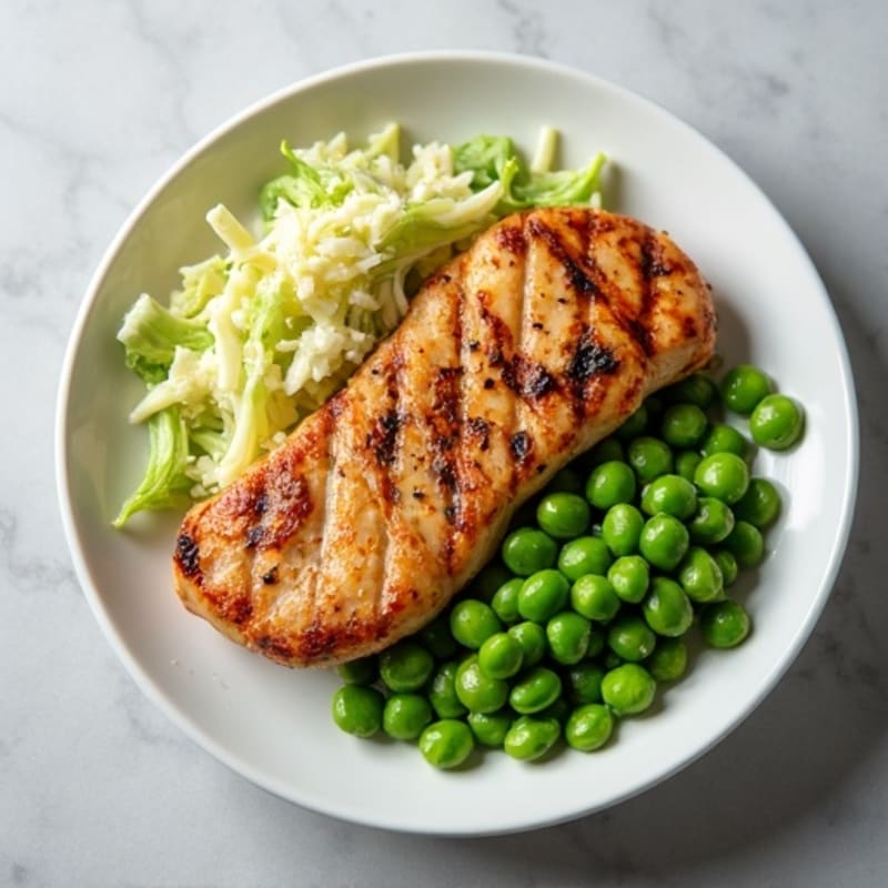 Grilled Chicken Breast with Crunchy Cabbage Slaw and Edamame