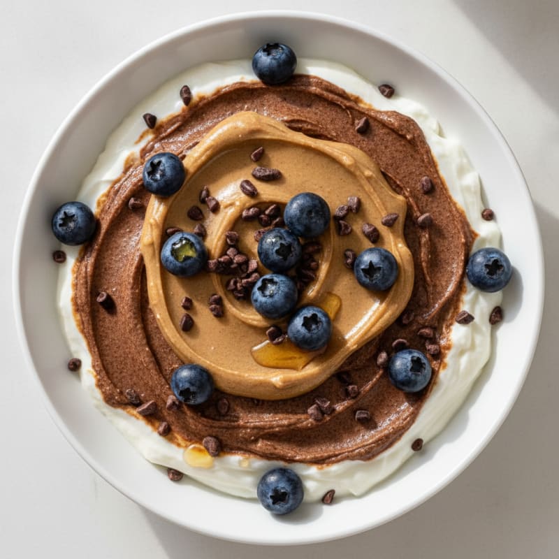 Creamy Greek Yogurt with Chocolate Protein and Almond Butter