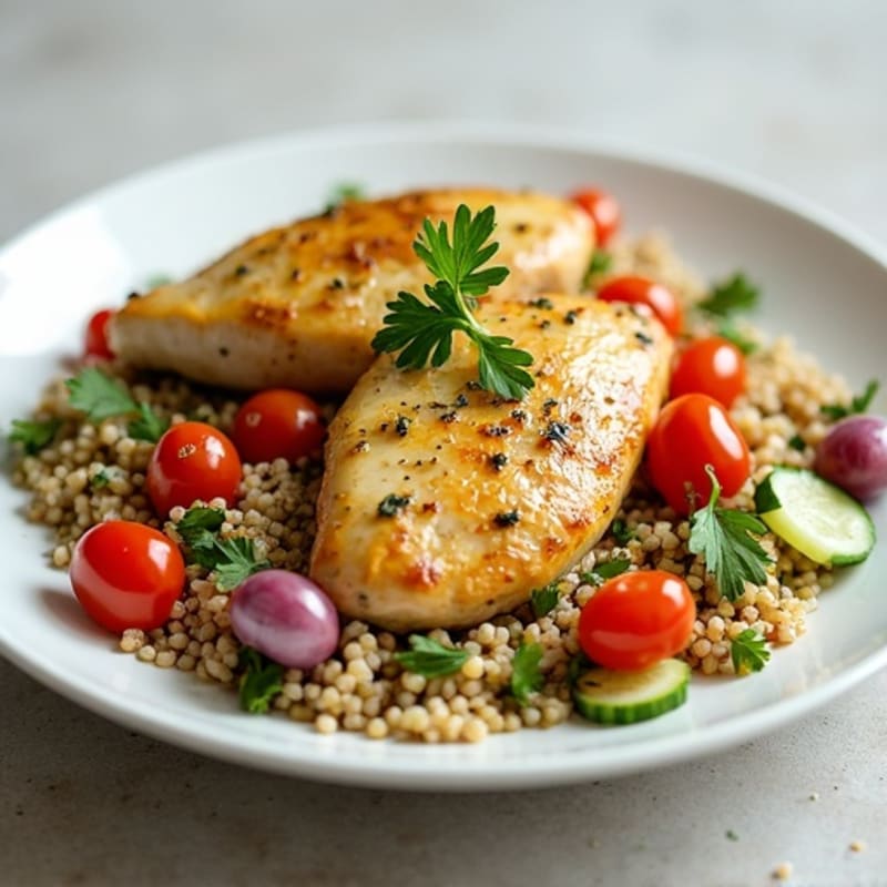 Lemon-Herb Roasted Chicken with Fresh Quinoa Salad