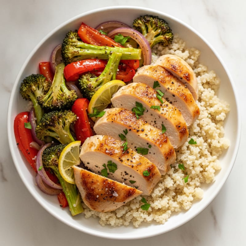 Chicken and Roasted Vegetable Power Bowl