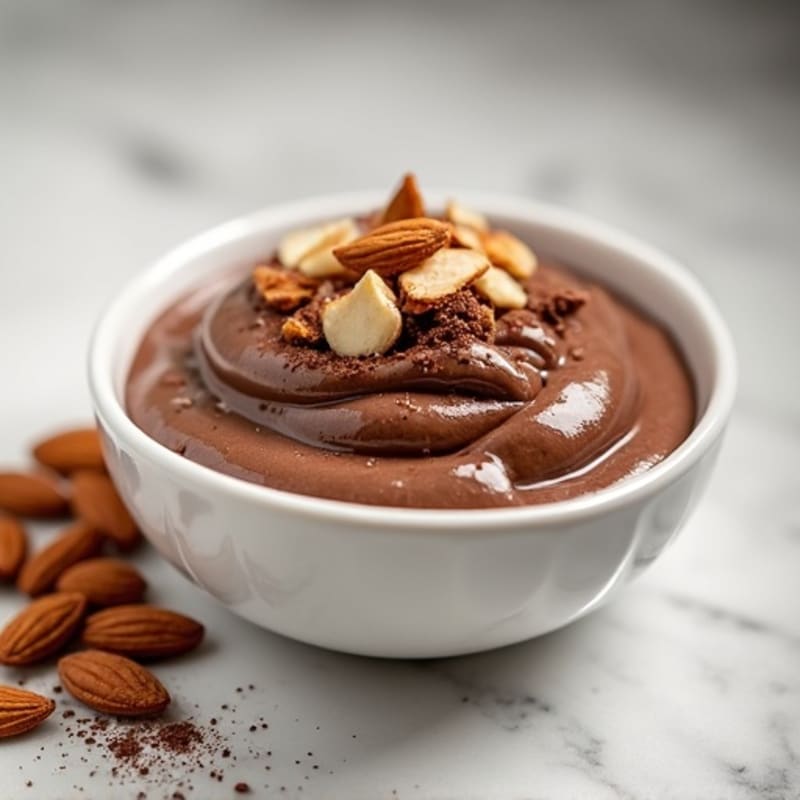 Silky Chocolate Protein Pudding with Toasted Almonds