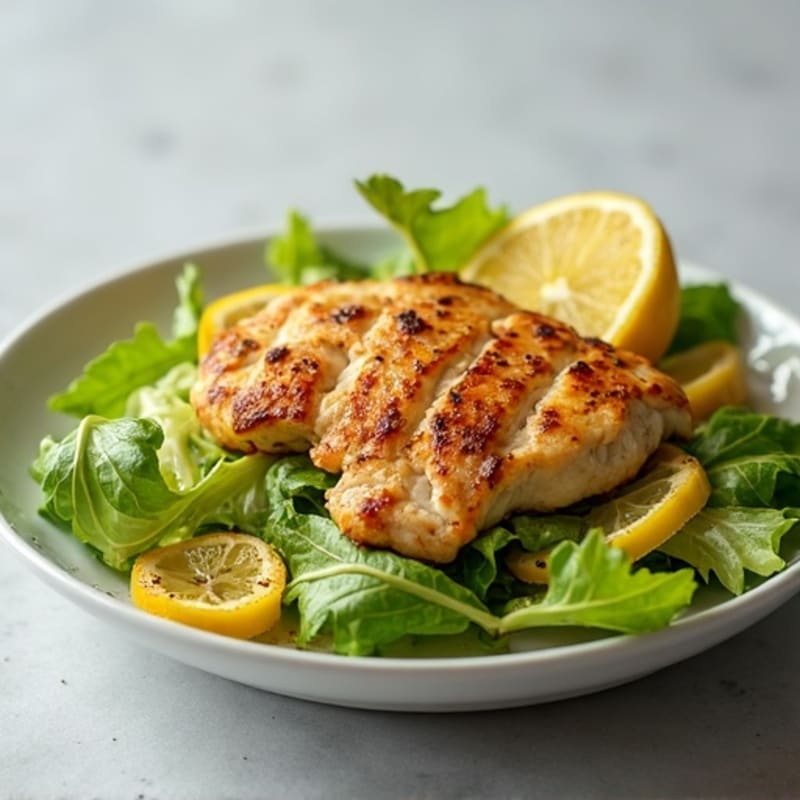 Grilled Chicken Breast with Crisp Romaine and Lemon Vinaigrette