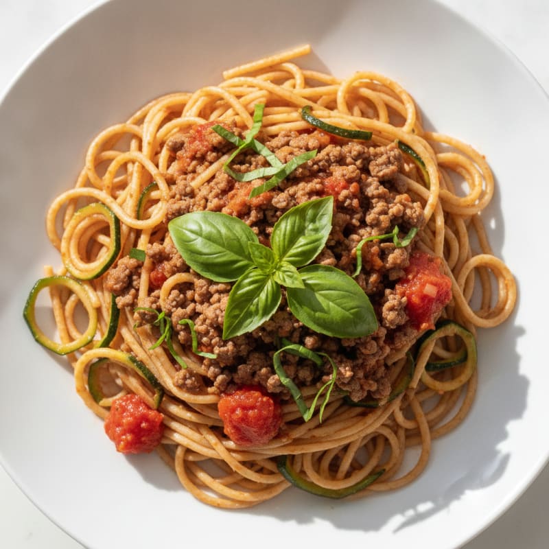 Lean Beef Mince Spaghetti with Tomato Basil Sauce