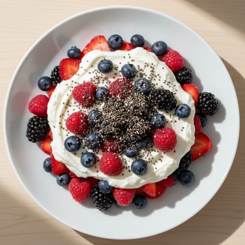 Greek Yogurt Protein Parfait with Mixed Berries