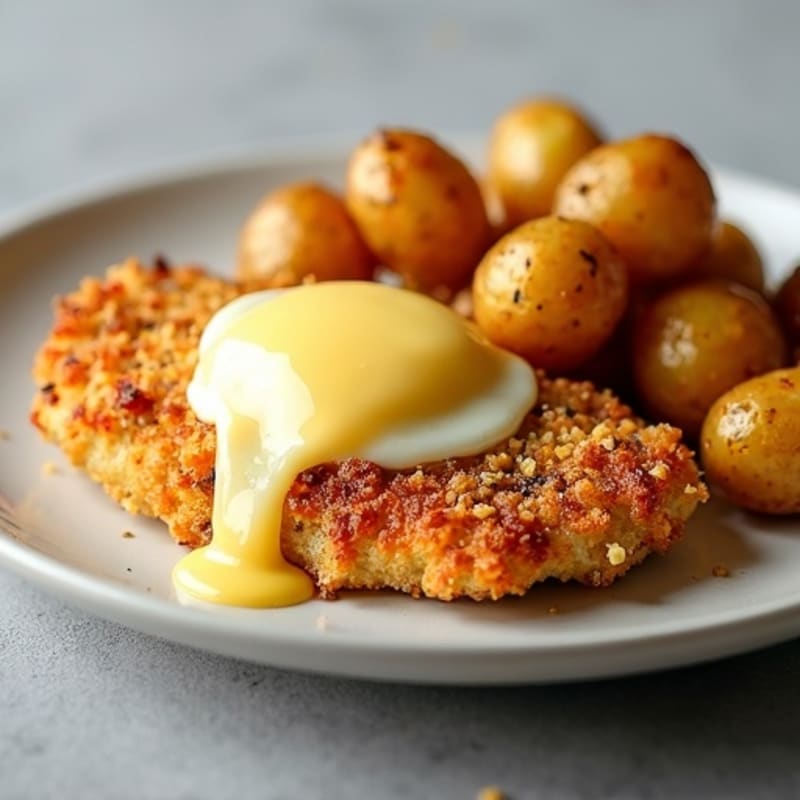 Crispy Cheesy Chicken with Roasted Potatoes