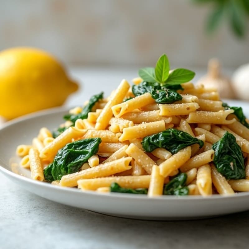 Hearty Tuna Pasta with Fresh Spinach and Lemon