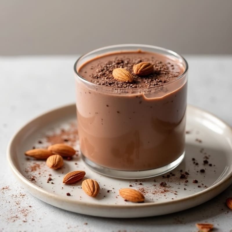 Silky Chocolate Protein Pudding with Almonds