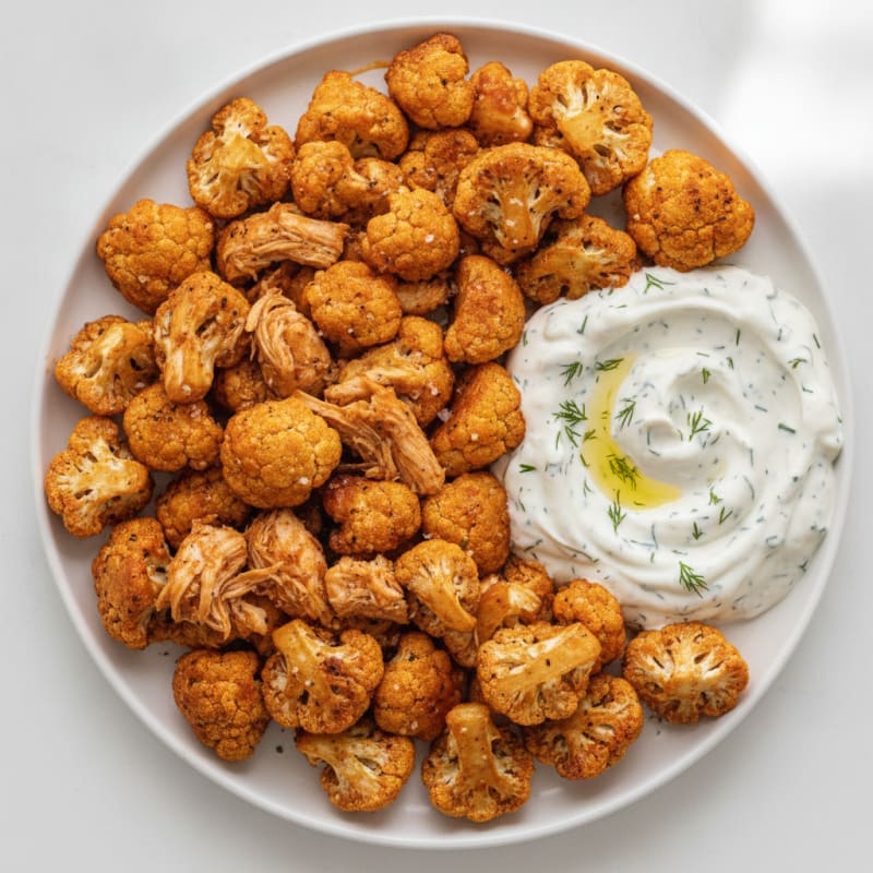 Buffalo Cauliflower Bites with Ranch Dip