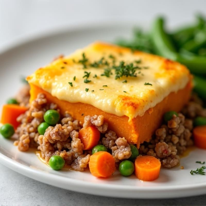 Healthy Lean Ground Turkey Shepherd's Pie with Creamy Sweet Potato